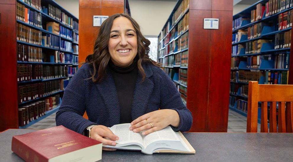 Julyssa Rocha in Law Library at Creighton